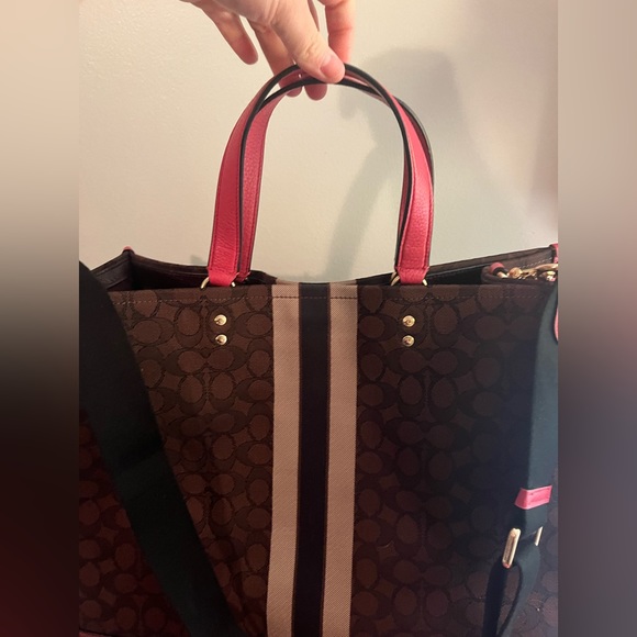 Coach Dempsey Stripe Tote - Picture 8 of 12